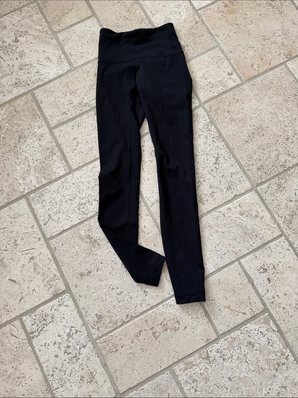 lululemon athletica Black Ribbed High-Rise Leggings